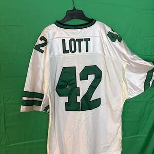 Vintage Mitchell & Ness Throwback NewYork Jets Ronnie Lott football jersey